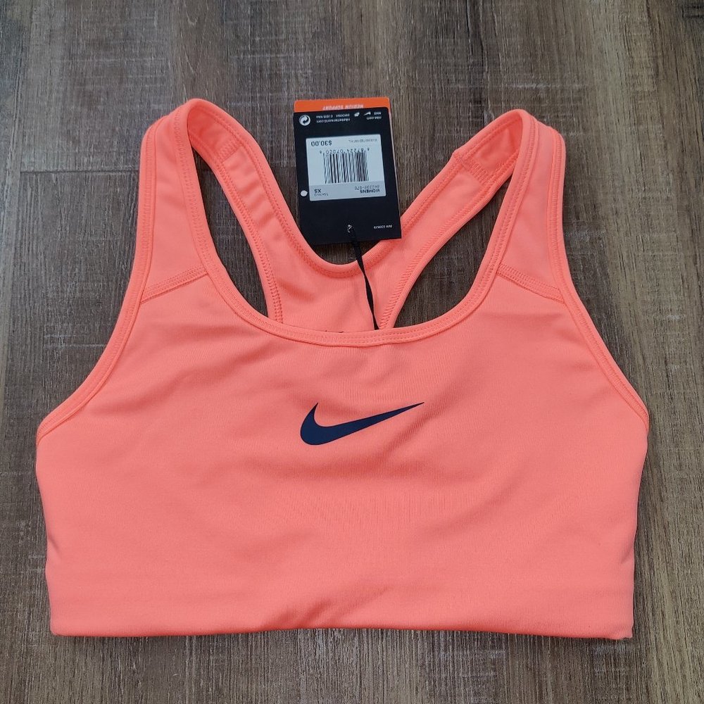 Nike Dri Fit Classic Sports Bra Orange XS NWT